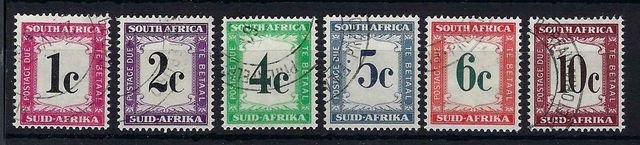 Image of South Africa SG D45/50 FU British Commonwealth Stamp